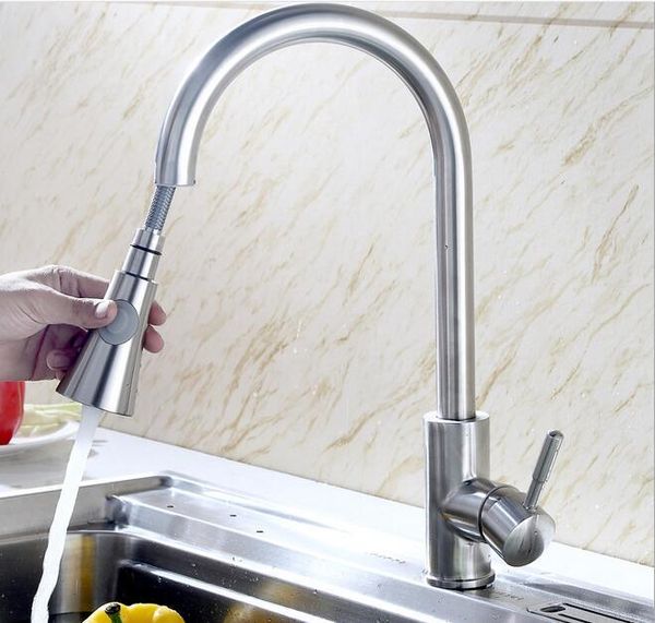 

kitchen faucets 1 set pull out chrome faucet sink mixer tap swivel spout copper