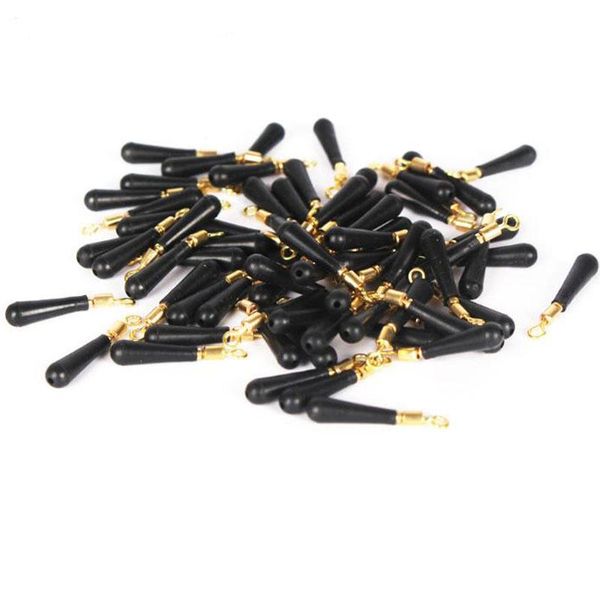 

fishing accessories gear copper 20pcs/lot black rotation drift floats accessory float adapter soft rubber bobber