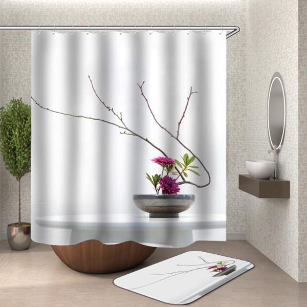 

shower curtains flower curtain waterproof polyester fabric rideau de douche simple bathroom douchegordijn decor cortina