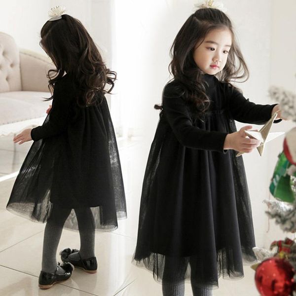 

girl's dresses girls autumn and winter plus velvet children's fluffy yarn dress teens clothing fashion princess, Red;yellow