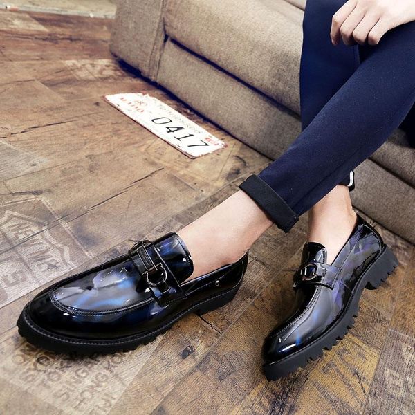

dress shoes 2021 genuine leather men's handmade office business wedding blue black luxury lace up formal oxfords mens
