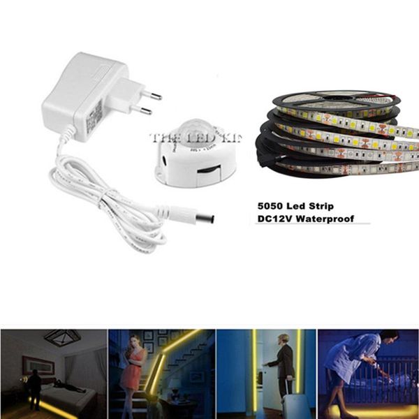 

night light strip smart turn on off fita de led luz waterproof smd2835 bandeau bedroom pir motion sensor strips