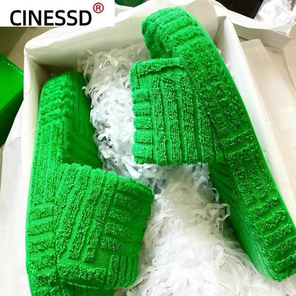 

slippers peep toe thick sole women green corduroy flat outwear ladies slides summer autumn runway flip flops, Black