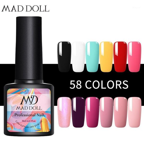 

nail gel doll 8ml polish varnish lacquer for art design semi permanent base coat soak off uv gel1, Red;pink