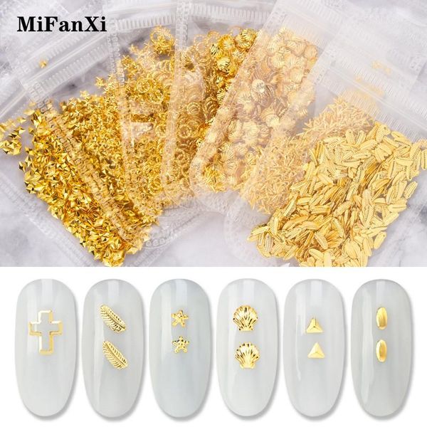 

nail art decorations 1pack moon star feather sequins geometric shaped decoration 3d metal studs rivets manicure accessories, Silver;gold