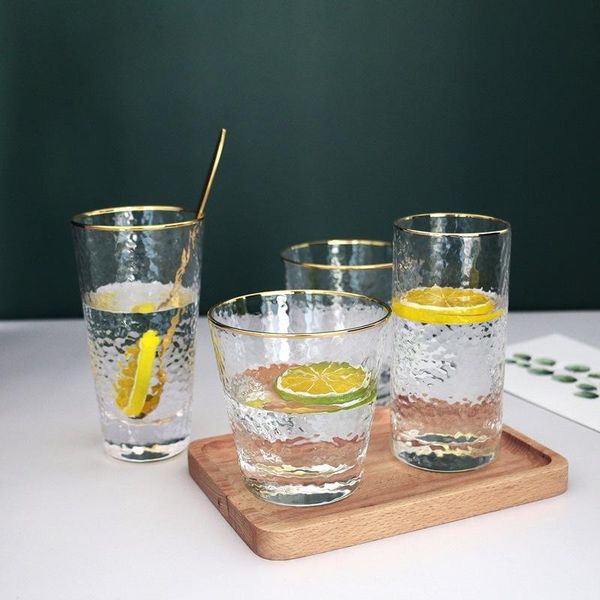 

fashion simple wine glasses gold plated champagne whiskey cup red glass