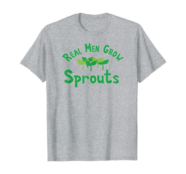 

real men grow sprouts t shirt microgreen farmer tshirt, White;black