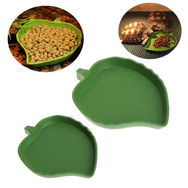 

new reptile water food bowl plastic gecko meal worm feeder sheet form 2size
