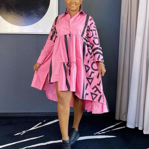 

casual dresses african for women fashion africa 2021 full sleeve printed asymmetrical mid calf elegant evening night party vestidos, Black;gray