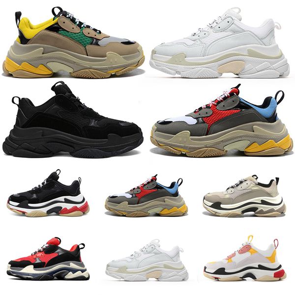 

triple s men women designer casual shoes platform sneakers black burgungy beige grey sneaker size 36-45