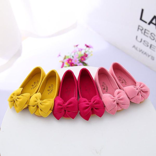 

sneakers princess spring girls children's single shoes baby casual loafers flat bow ballet for dancing sneaker, Black;red