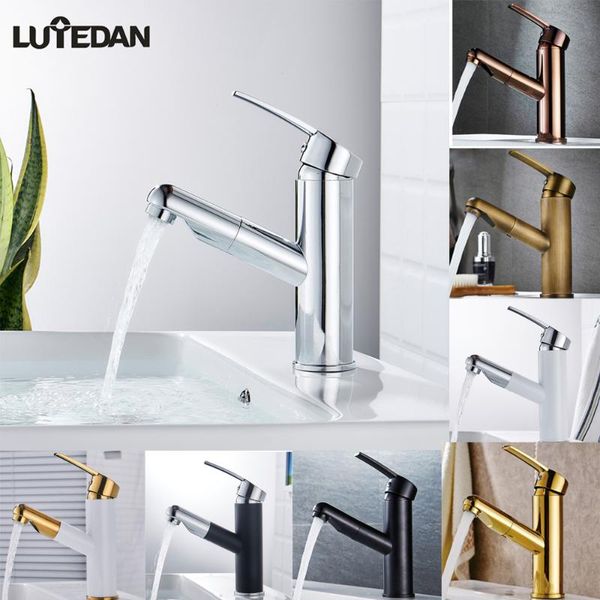 

bathroom sink faucets lutedan basin pull out spout and cold water mixer taps