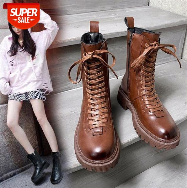 

martin boots women's shoes british style wild thick-soled mid-tube thin tide ins short #gw9v