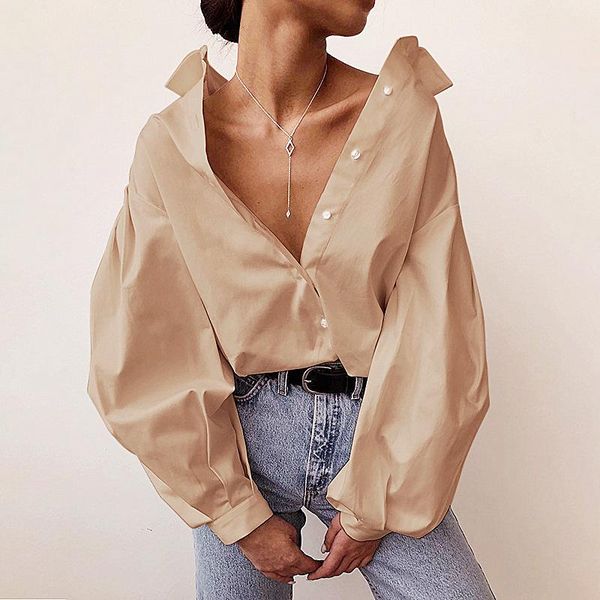 

ladies lantern sleeve blouse shirt women elegant white casual button vintage turn down collar office lady female blusas women's blouses