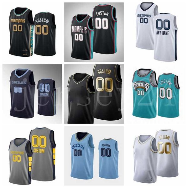 

nba's basketball jerseys memphis's grizzlies's ja morant jonas valanciunas kyle anderson desmond bane customizes a jersey, Black
