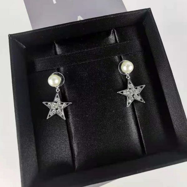 

70% off miao family's new star pearl earrings in early spring, Golden;silver