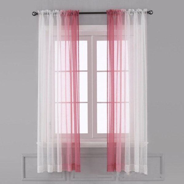 

curtain & drapes modern pink gradient color window tulle curtains for living room bedroom voile wedding party decoration sheer drapes#4