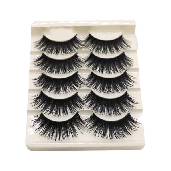 

false eyelashes 5pair/box smoky makeup tool fiber long cross thick fake