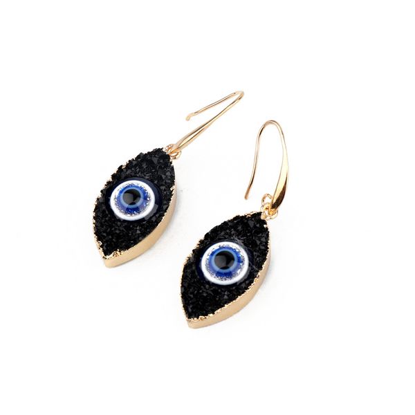 

personality style eye druzy drusy earrings gold plated geometry faux natural stone resin earrings for women jewelry, Silver