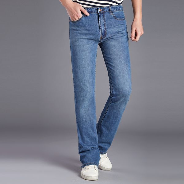 

denim fashion flare retro style casual slim jeans blue size 36
