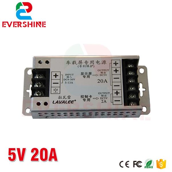 

input dc9-36v output 5v 20a 30a 40a 60a power supply for taxi led display modules