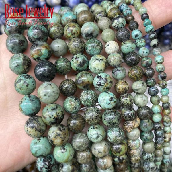 

other natural african turquoises beads round loose stone 15" 4/6/8/10/12mm fit diy charms bracelet bead for jewelry making