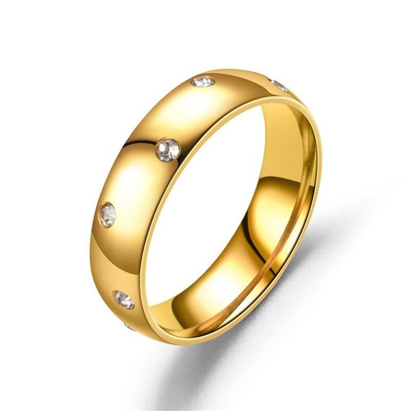 

wedding rings 6mm wholesale simple ring fashion real golden men's and women's exclusive couple, Slivery;golden