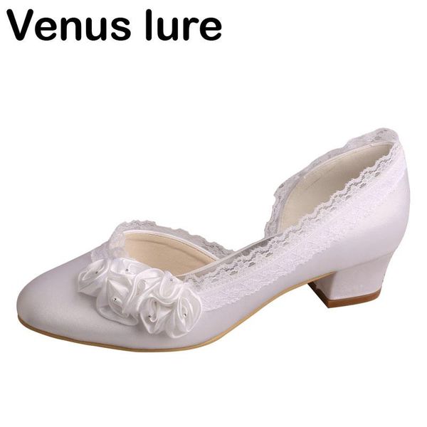 

dress shoes customized bridal heels with flowers for women white satin wedding, Black