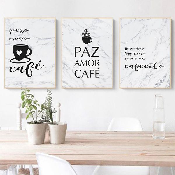 

paintings spanish coffee quote sign posters and prints pero primero cafe canvas painting spain wall art pictures kitchen decor