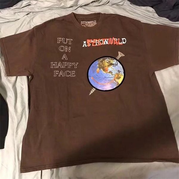 

men's t-shirts travis scoastroworld festival happy face t-shir men women tee astroworld, White;black