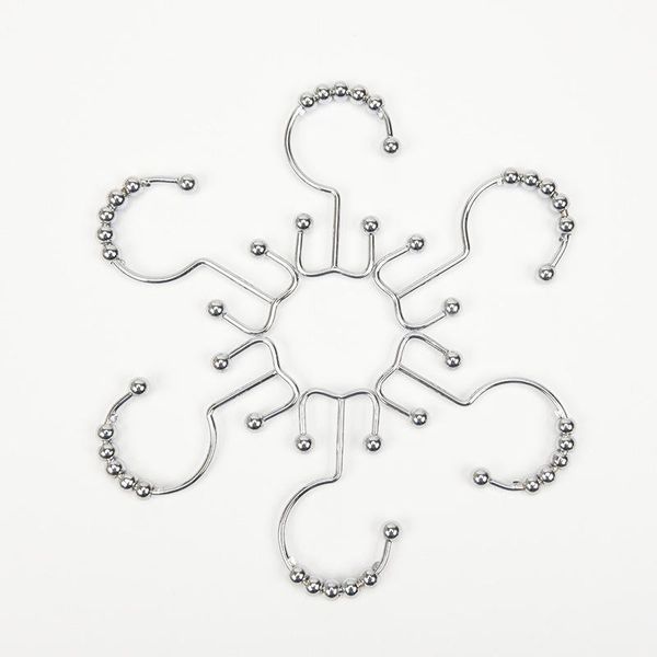 

hooks & rails 10pcs metal shower curtain rings rust proof sliding double for d6