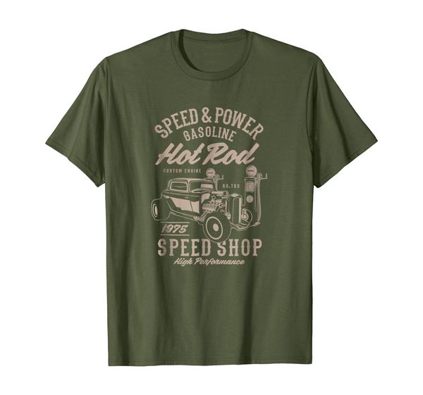 

speed and power rod speed shop t-shirts, White;black