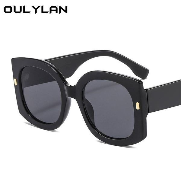 

sunglasses oulylan oversized round men women outdoors black green sun glasses vintage styles oval goggles uv400 colored, White;black
