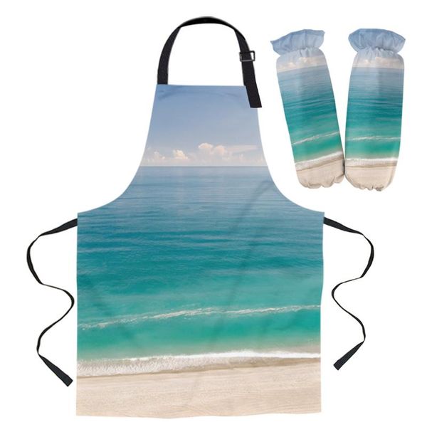 

aprons beach sky green apron kitchen baking accessories home cooking for men women