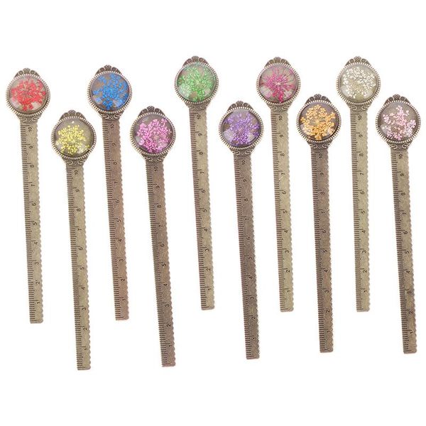 

bookmark 1pc creative retro metal ruler colorful flower bookmarks with glass gems as book page marker school supplies