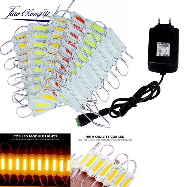 

1.5w dc 12v superbright cob led module light lamp injection abs ip67 waterproof red green blue white with 2a power modules