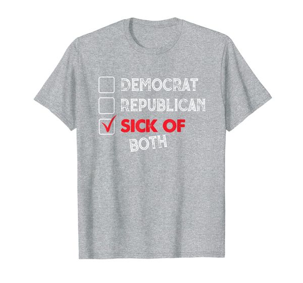

democrat republican sick of both t-shirt, White;black