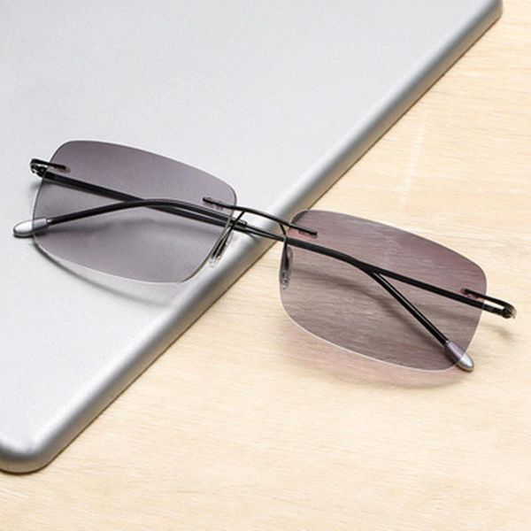 

sunglasses fashion anti-blue light super-elastic reading glasses for men women square frameless distance and near presbyopia, White;black