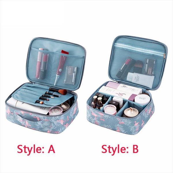 

brand flamingo travel portable cosmetic bag diy organizer makeup for women cosmetics men shaving kit free