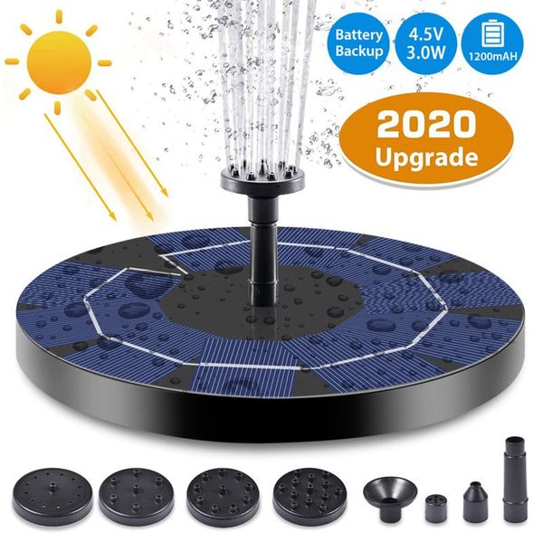 

solar fountain pump floating panel water kit with rechargeable battery for outdoor garden pond swimming pool watering equipments