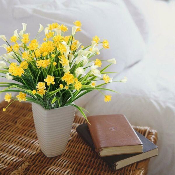 

decorative flowers & wreaths 4 bundles artificial fake outdoor plants faux plastic home garden