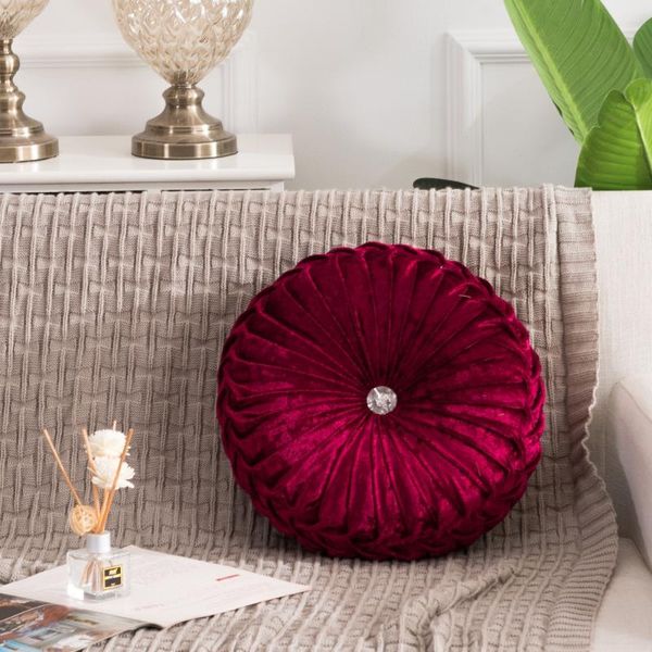 

cushion/decorative pillow 1pc european pastoral style pumpkin round seat cushion/back cushion or as sofa velvet fabric nordic
