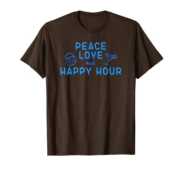 

peace love and happy hour t shirt, White;black