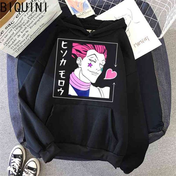 

hisoka morow winter hoodies loose sweatshirt woman harajuku kawaii letter long sleeve pullover white oversized size hoodie coat 210729, Black