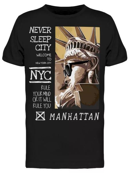 

Nyc Never Sleep City Men's Tee -Image by Shutterstock, White;black
