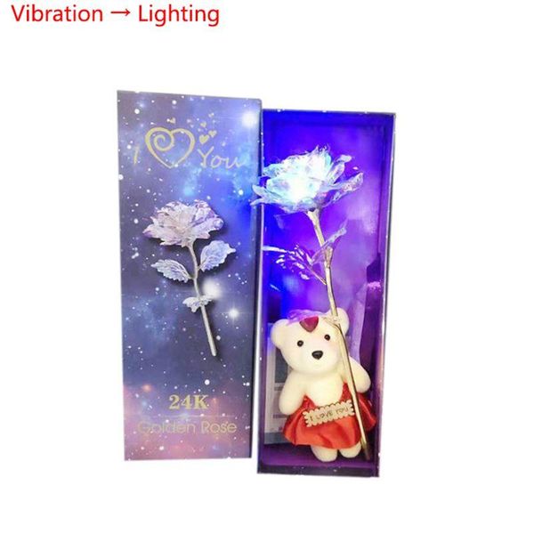 

decorative flowers & wreaths valentine's day creative gift 24k foil plated rose gold lasts forever love wedding decor home party orname