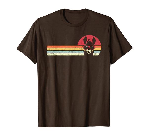 

llama, retro style alpaca t-shirt, White;black