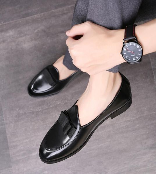 

202 1dress shoes wedding men formal coiffeur elegant for luxury designer party italian brand big size:eu39-44, Black