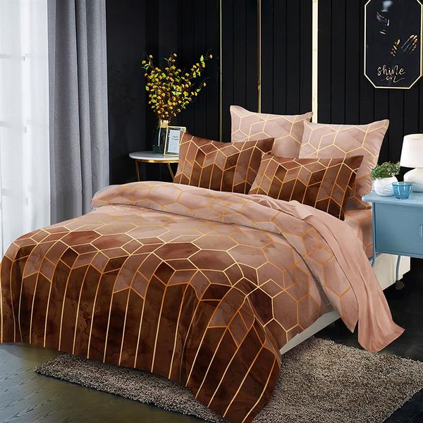 

bedding sets nordic geometric plaid gilt duvet cover set 240x220 king size pillowcase double  quilt covers (no bed sheet