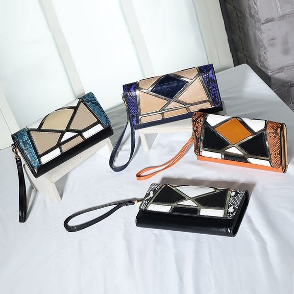 

evening bag splicing hand holding zero wallet fashion three fold 2021 women's long purse
